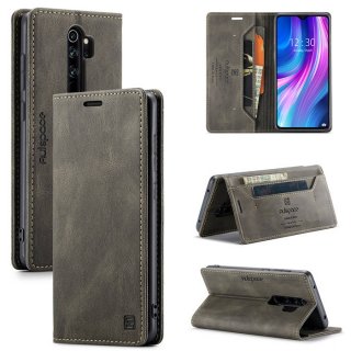 Autspace Xiaomi Redmi Note 8 Pro Wallet Kickstand Magnetic Case Coffee