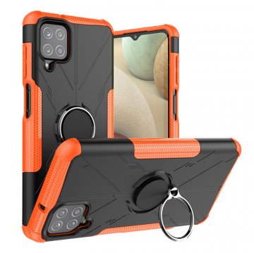 Samsung Galaxy A12 5G Hybrid Rugged Ring Kickstand Case Orange