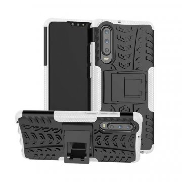 Huawei P30 Hybrid Rugged PC + TPU Kickstand Case White