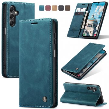 CaseMe Samsung Galaxy A24 4G Wallet Kickstand Magnetic Flip Case Blue