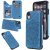 iPhone XR Embossed Wallet Magnetic Stand Case Blue