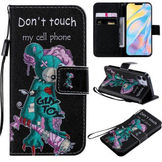 iPhone 12 Embossed One Eye Mice Wallet Magnetic Stand Case