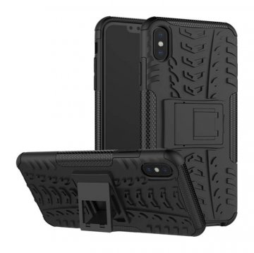 Hybrid Rugged iPhone XS Max Kickstand Shockproof Case Black