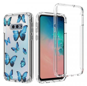 Samsung Galaxy S10e Clear Bumper TPU Blue Butterfly Case