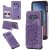 Samsung Galaxy S10e Embossed Wallet Magnetic Stand Case Purple