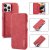 LC.IMEEKE iPhone 13 Pro Wallet Card Slot Magnetic Case Red