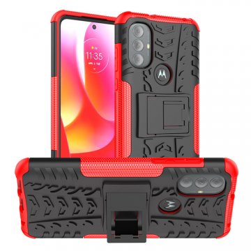 Motorola Moto G Power 2022 Anti-Slip Hybrid Kickstand Case Red