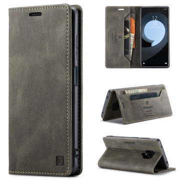 Autspace Xiaomi Redmi Note 9S Wallet Kickstand Magnetic Case Coffee
