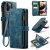 CaseMe iPhone 12 Pro Max Wallet Kickstand Retro Case Blue