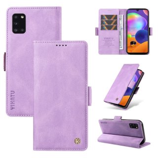 YIKATU Samsung Galaxy A31 Skin-touch Wallet Kickstand Case Purple