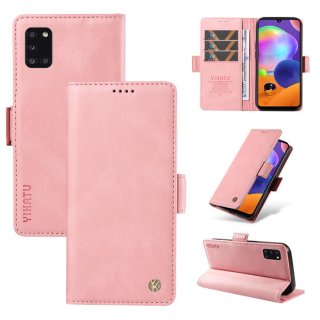 YIKATU Samsung Galaxy A31 Skin-touch Wallet Kickstand Case Pink