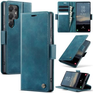 CaseMe Samsung Galaxy S22 Ultra Magnetic Wallet Case with RFID Blocking Blue