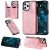 iPhone 12 Pro Max Luxury Butterfly Magnetic Card Slots Stand Case Rose Gold