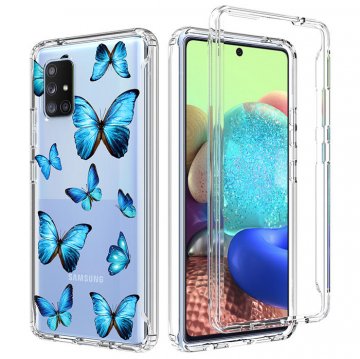 Samsung Galaxy A71 5G Clear Bumper TPU Blue Butterfly Case