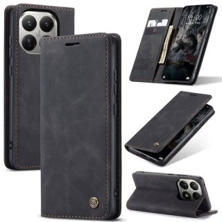 CaseMe Xiaomi 15T Wallet Magnetic Suede Leather Case Black