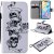 iPhone 12 Embossed Skull Head Wallet Magnetic Stand Case