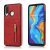 Huawei P30 Lite Zipper Wallet PU Leather Case Cover Red