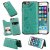 iPhone 6/6s Bee and Cat Embossing Magnetic Card Slots Stand Cover Green