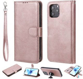 iPhone 12 Pro Wallet Magnetic Detachable 2 in 1 Case Rose Gold