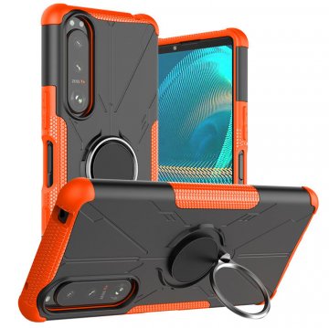 Sony Xperia 5 III Hybrid Rugged Ring Kickstand Case Orange