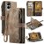 CaseMe Samsung Galaxy S25 Edge Wallet kickstand Case with Wrist Strap Coffee