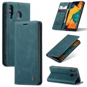 CaseMe Samsung Galaxy A40S Wallet Kickstand Magnetic Case Blue