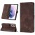 Skin-friendly Samsung Galaxy S21 Plus Wallet Stand Case with Wrist Strap Coffee