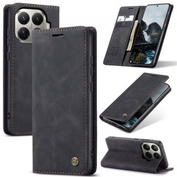 CaseMe Xiaomi 15T Pro Wallet Magnetic Suede Leather Case Black