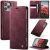CaseMe iPhone 16 Pro Magnetic Wallet Case with RFID Blocking Red