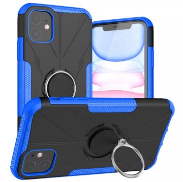 iPhone 11 Hybrid Rugged PC + TPU Ring Kickstand Case Blue