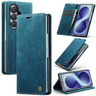 CaseMe Samsung Galaxy Z Fold8 Ultra Suede Leather Wallet Case Blue