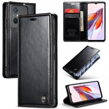CaseMe Xiaomi Redmi 11A/12C Luxury Wallet Magnetic Case Black