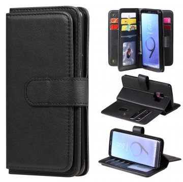 Samsung Galaxy S9 Multi-function 10 Card Slots Wallet Case Black