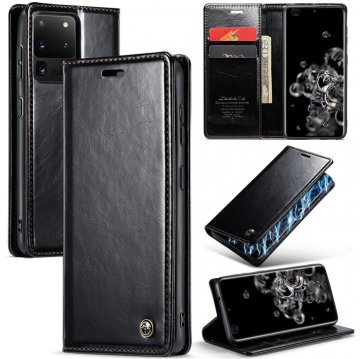 CaseMe Samsung Galaxy S20 Ultra Wallet Kickstand Magnetic Case Black