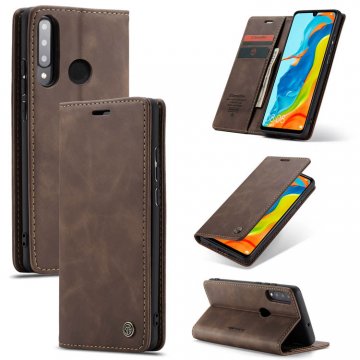 CaseMe Huawei P30 Lite Wallet Kickstand Flip Leather Case Coffee