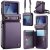 CaseMe Samsung Galaxy Z Flip7 Wallet Case with Card Holder, Crossbody Strap & RFID Blocking Purple