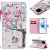 iPhone 12 Pro Flower Tree Swing Girl Painted Wallet Magnetic Kickstand Case