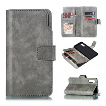 Samsung Galaxy Note 10 Wallet 9 Card Slots Stand Case Gray