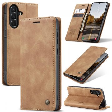 CaseMe Samsung Galaxy A37 Wallet Magnetic Suede Leather Case Brown