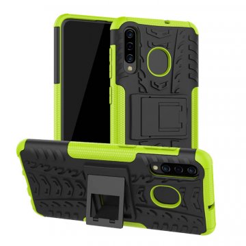 Samsung Galaxy A30 Hybrid Rugged PC + TPU Kickstand Case Green