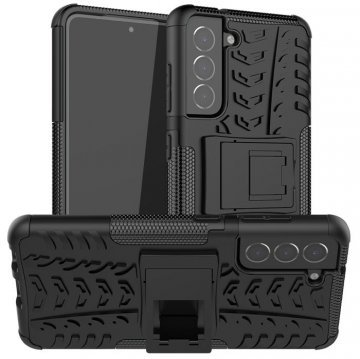 Samsung Galaxy S21 FE Hybrid PC + TPU Stand Case Black