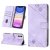 Skin-friendly iPhone 11 Wallet Stand Case with Wrist Strap Purple