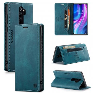 Autspace Xiaomi Redmi Note 8 Pro Wallet Kickstand Magnetic Case Blue