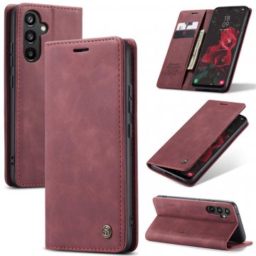 CaseMe Samsung Galaxy A34 5G Wallet Suede Leather Case Red