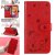 iPhone 11 Pro Embossed Cat Bee Wallet Magnetic Stand Case Red