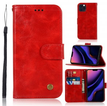 iPhone 11 Premium Vintage Wallet Kickstand Case Red