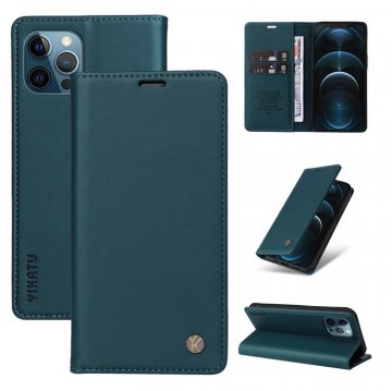 YIKATU iPhone 13 Pro Wallet Kickstand Magnetic Case Blue