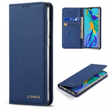 LC.IMEEKE Huawei P30 Wallet Magnetic Kickstand Case Blue