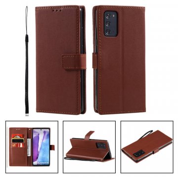 Samsung Galaxy Note 20 Wallet Kickstand Magnetic Case Brown