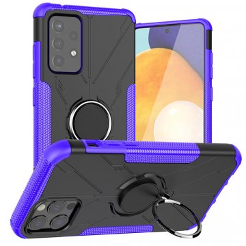 Samsung Galaxy A72 Hybrid Rugged Ring Kickstand Case Purple